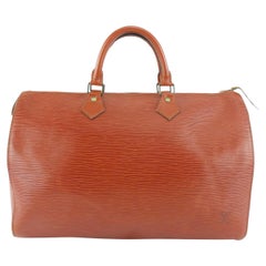 Louis Vuitton Brown Epi Leather Speedy 35 Boston Bag 112lv32