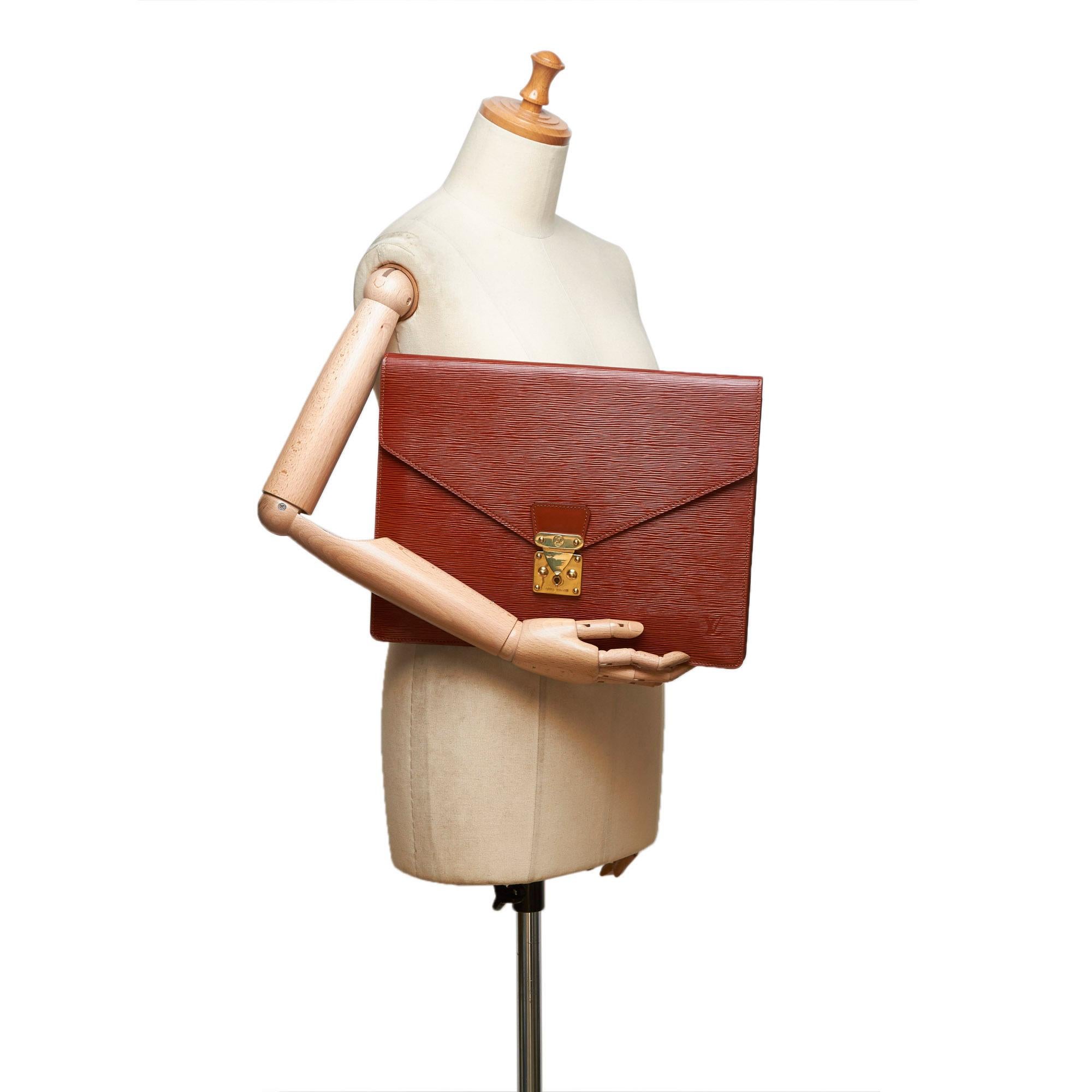 Louis Vuitton Brown Epi Porte Documents Senateur 7