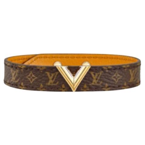LV Bracelet Leather Monogram Brown Tan 
