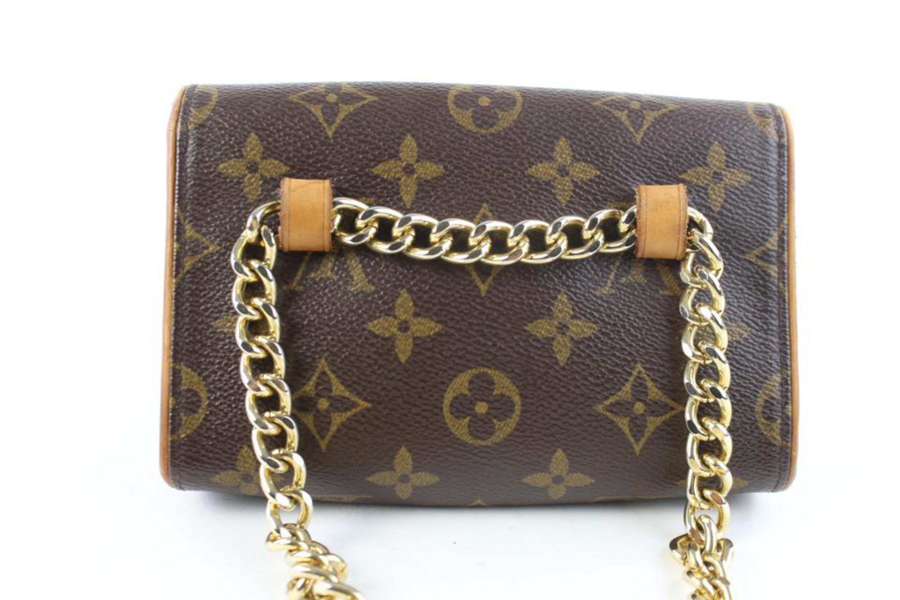 Louis Vuitton Brown Florentine Monogram Fanny Pack 14lz0629 Wallet In Good Condition For Sale In Forest Hills, NY