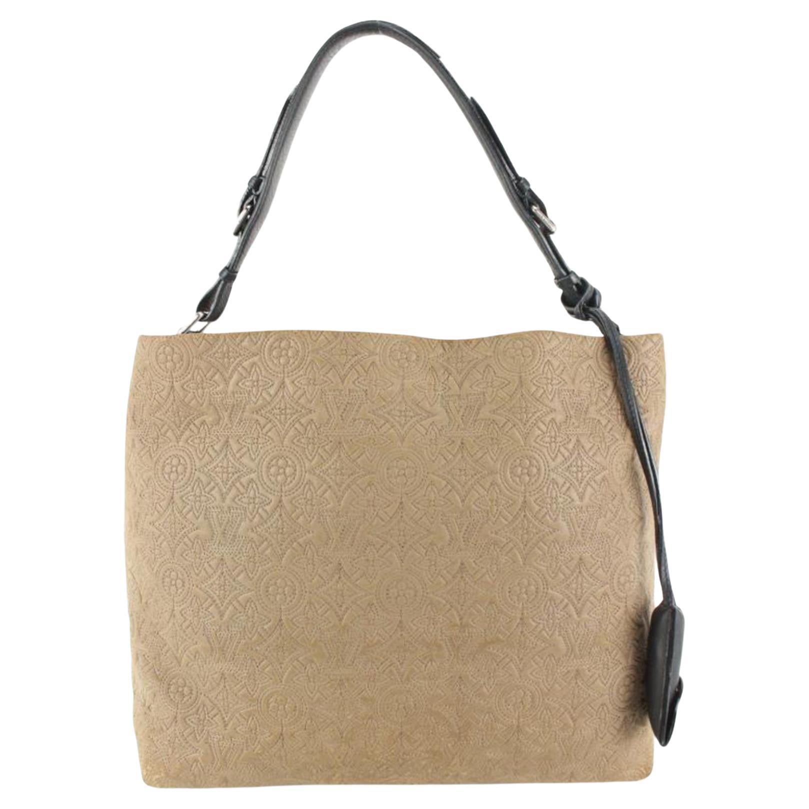 Louis Vuitton Brown Fumee Leather Monogram Antheia Leather Hobo GM Artsy 67lk511