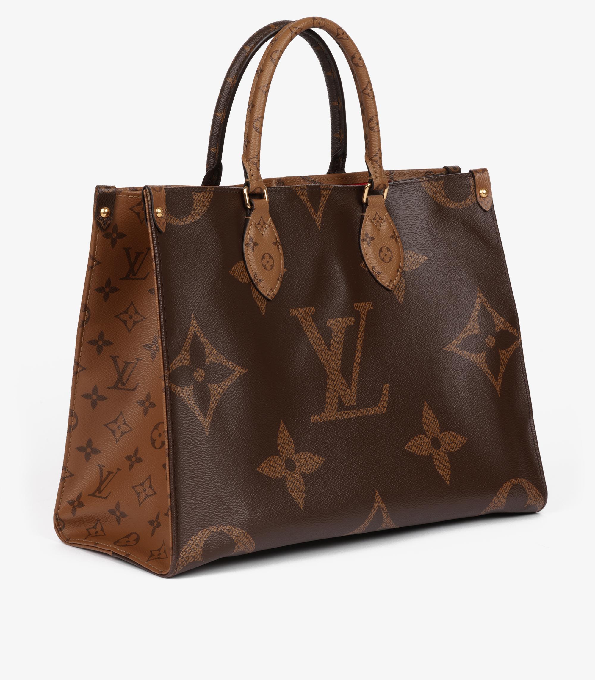 Noir Louis Vuitton Brown Giant Monogram & Monogram Reverse Canvas Coated Onthego MM