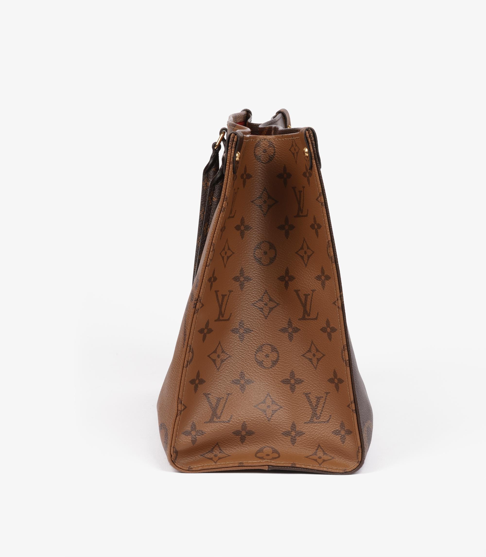 Louis Vuitton Brown Giant Monogram & Monogram Reverse Canvas Coated Onthego MM Excellent état à Bishop's Stortford, Hertfordshire