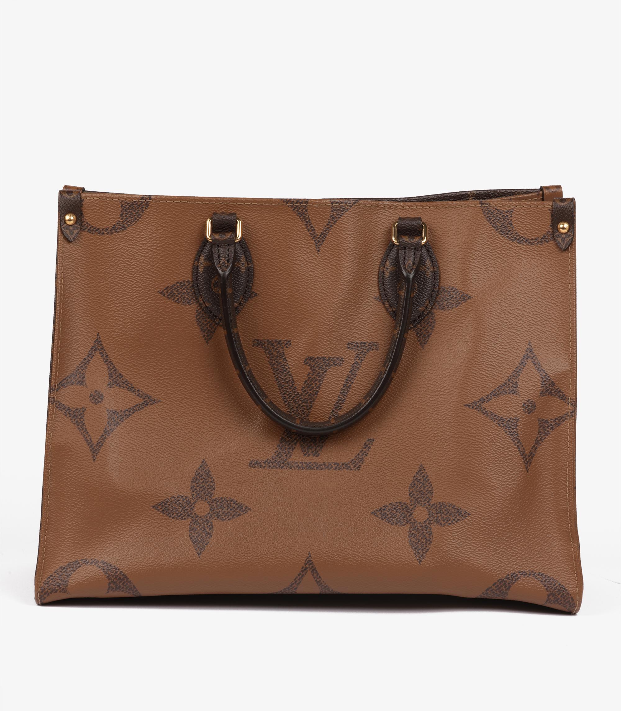  Louis Vuitton Brown Giant Monogram & Monogram Reverse Canvas Coated Onthego MM Unisexe 