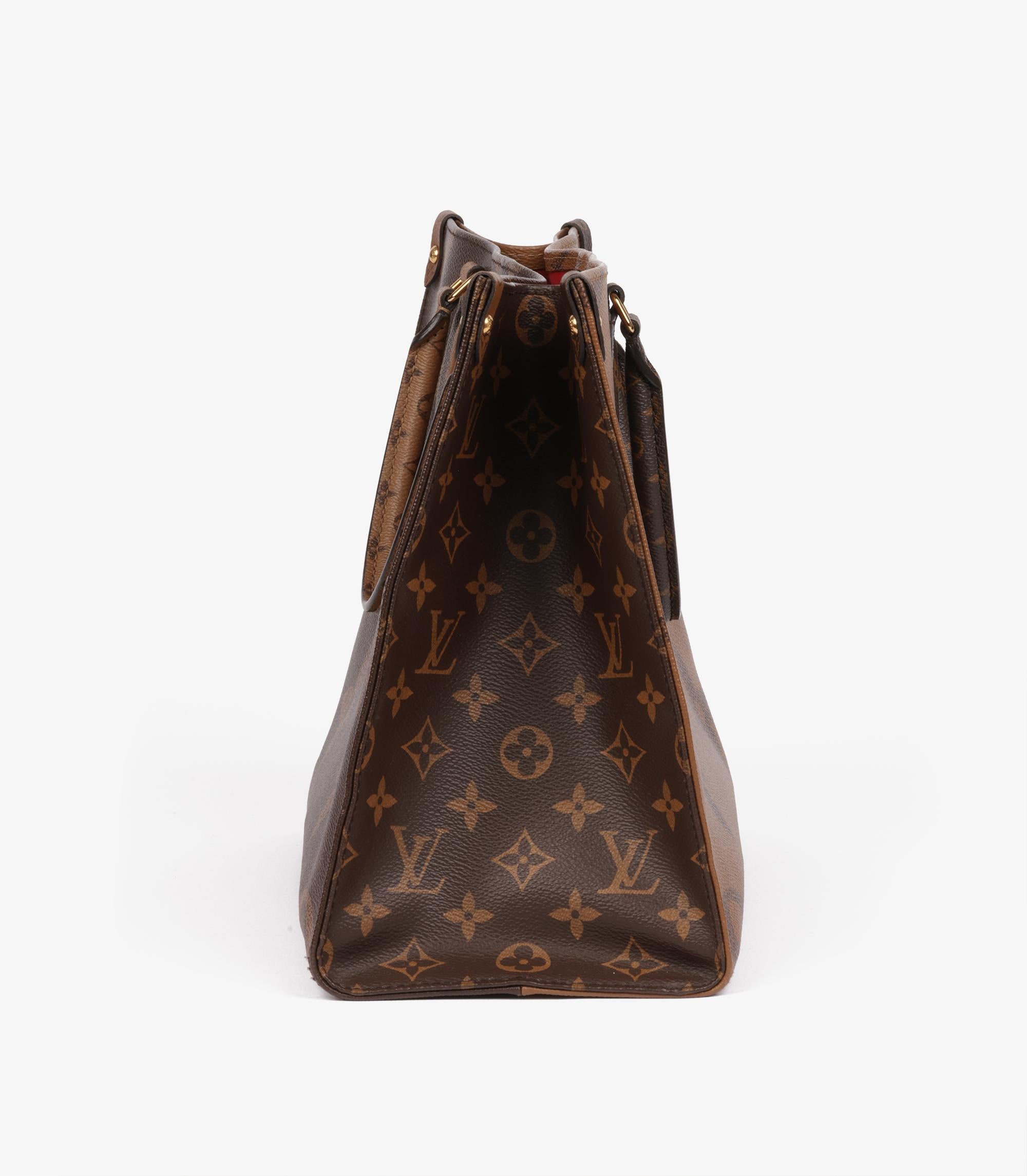 Louis Vuitton Brown Giant Monogram & Monogram Reverse Canvas Coated Onthego MM 1