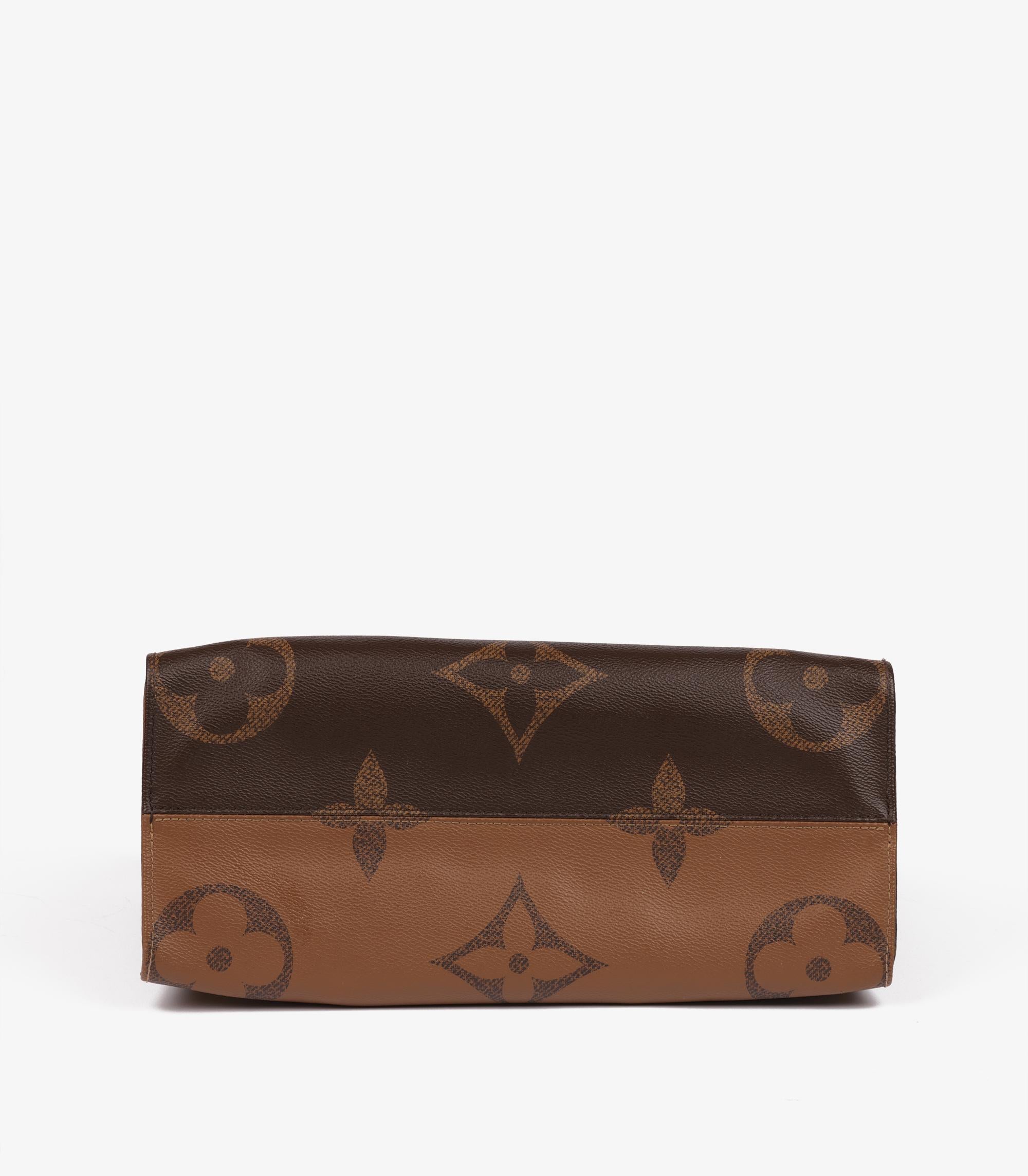Louis Vuitton Brown Giant Monogram & Monogram Reverse Canvas Coated Onthego MM 2