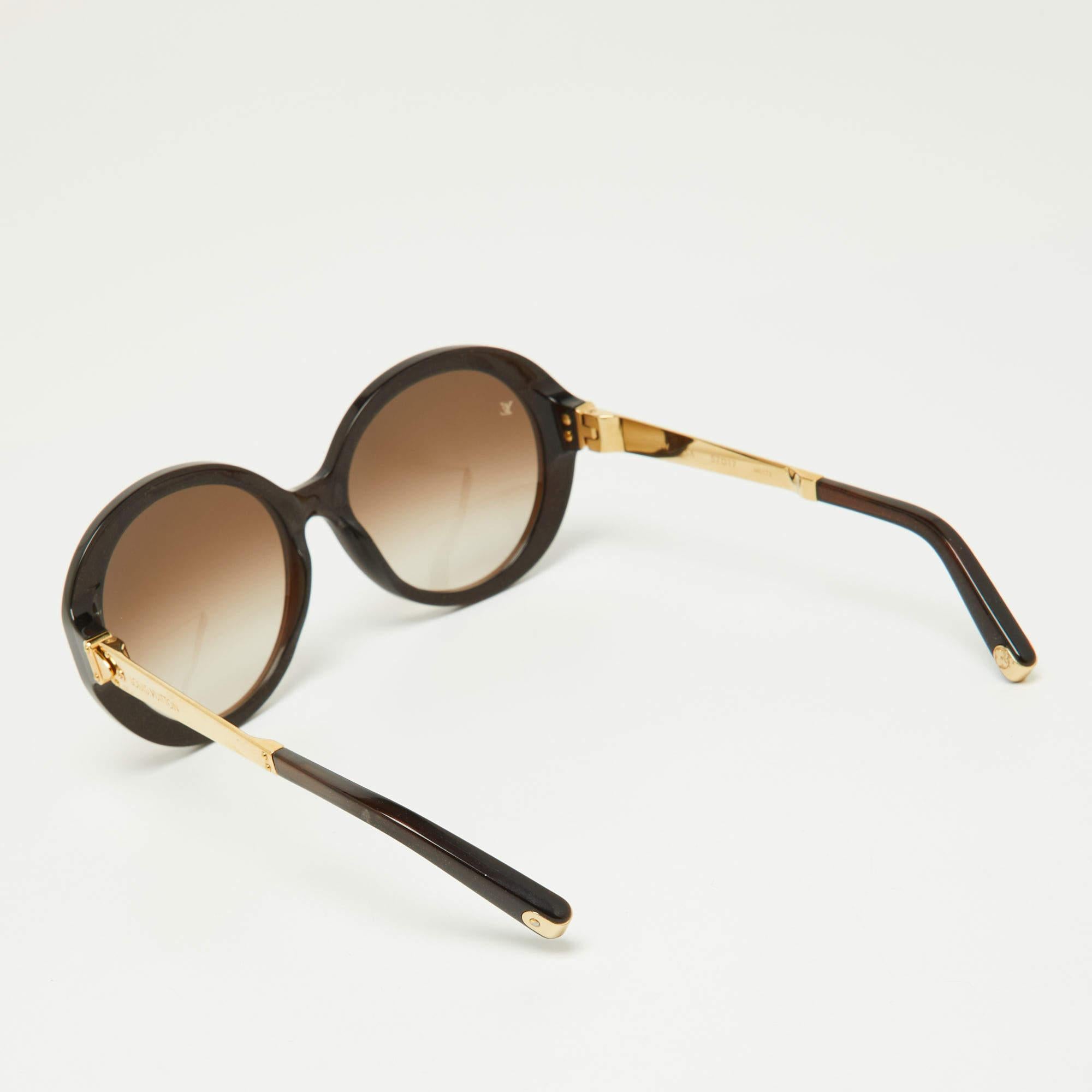 Louis Vuitton Brown Glitter/Brown Gradient Petit Soupcon Runde Sonnenbrille Damen im Angebot