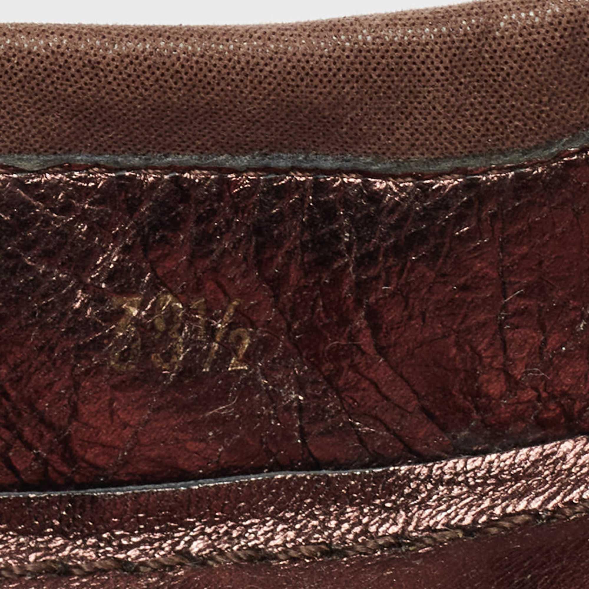 Louis Vuitton Marrón Glitter Nubuck Monogram Canvas Lucky Bailarinas Talla 38.5 en venta 4