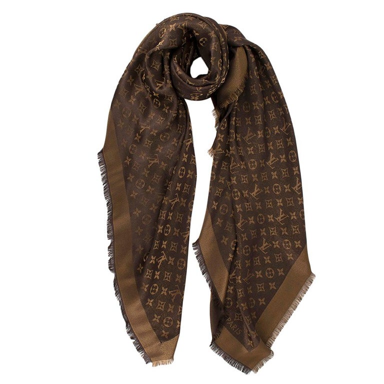 Louis Vuitton Monogram Shine Shawl Brown - For Sale on 1stDibs