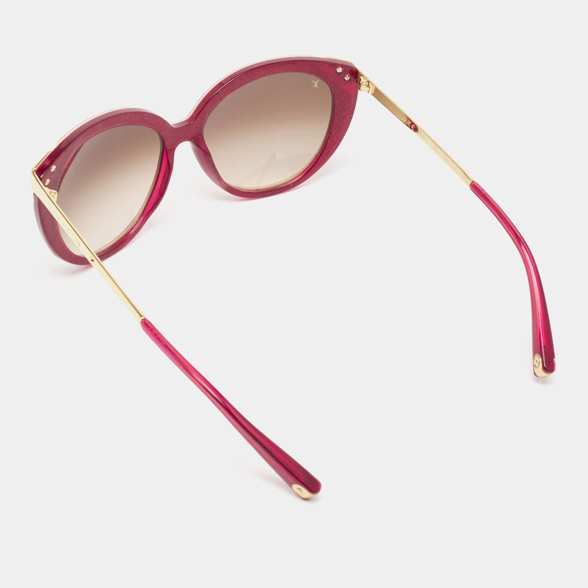 Louis Vuitton Brown Gradient Z0740W Amber Cat Eye Sunglasses In Excellent Condition In Dubai, Al Qouz 2
