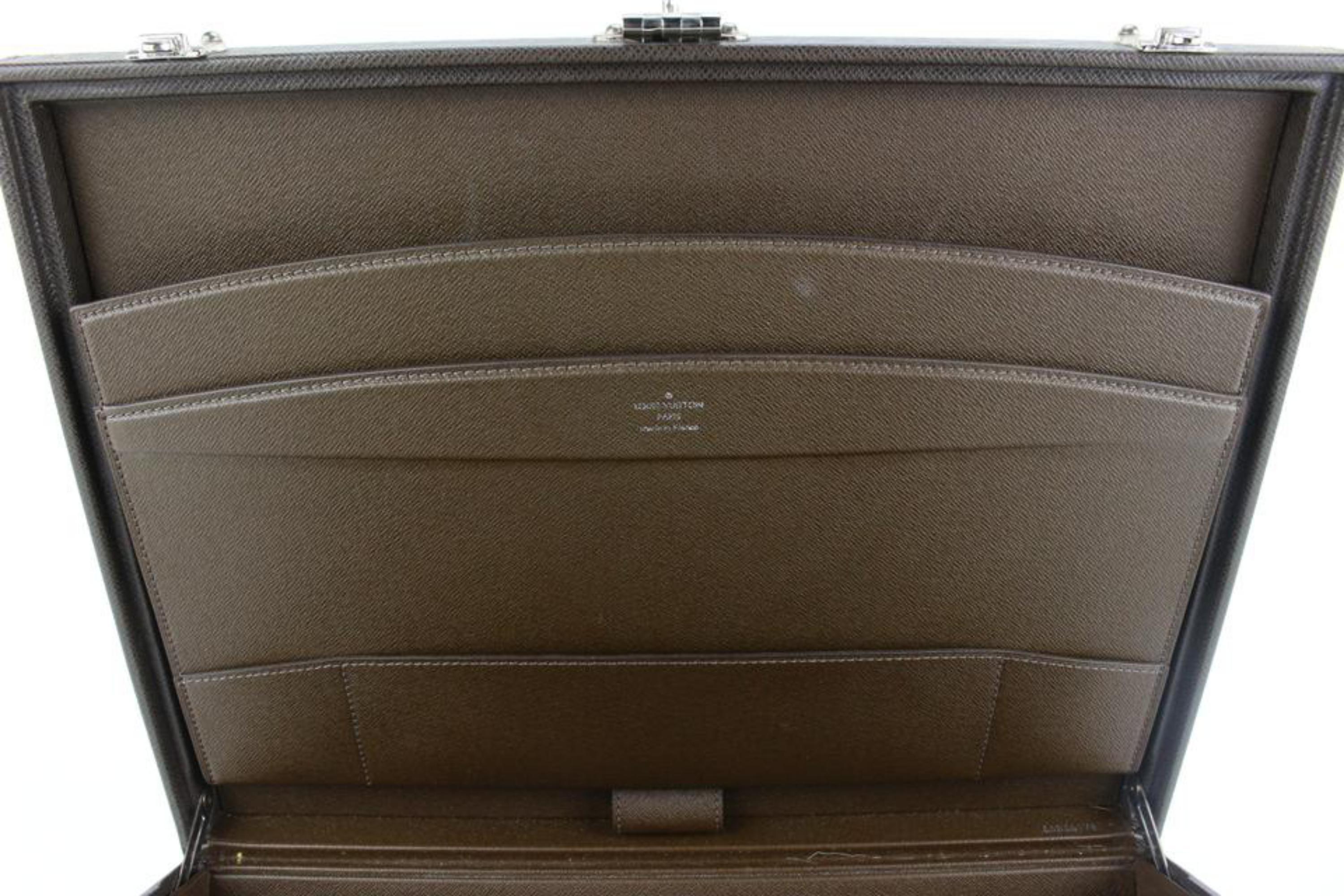 Louis Vuitton Brown Grizzli Taiga Leather President Briefcase Attache14lk616s For Sale 6