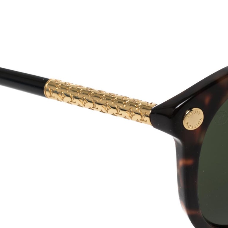 Louis Vuitton Brown Havana/ Green Z0893E Vertigo Square Sunglasses