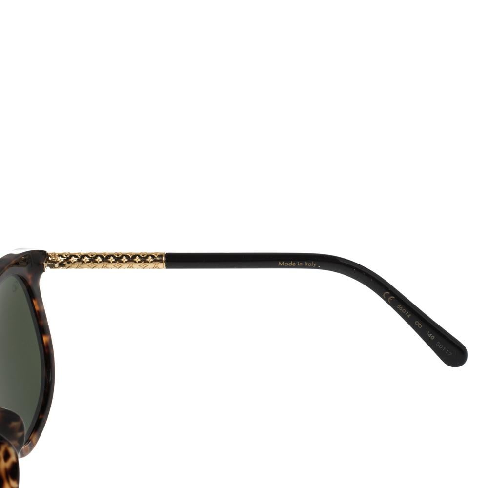 Black Louis Vuitton Brown Havana/ Green Z0893E Vertigo Square Sunglasses