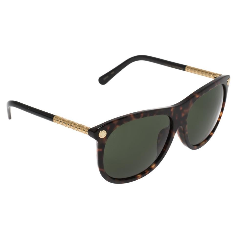 Louis Vuitton Brown Havana/ Green Z0893E Vertigo Square Sunglasses