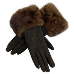 Braune Nerzhandschuhe von Louis Vuitton
