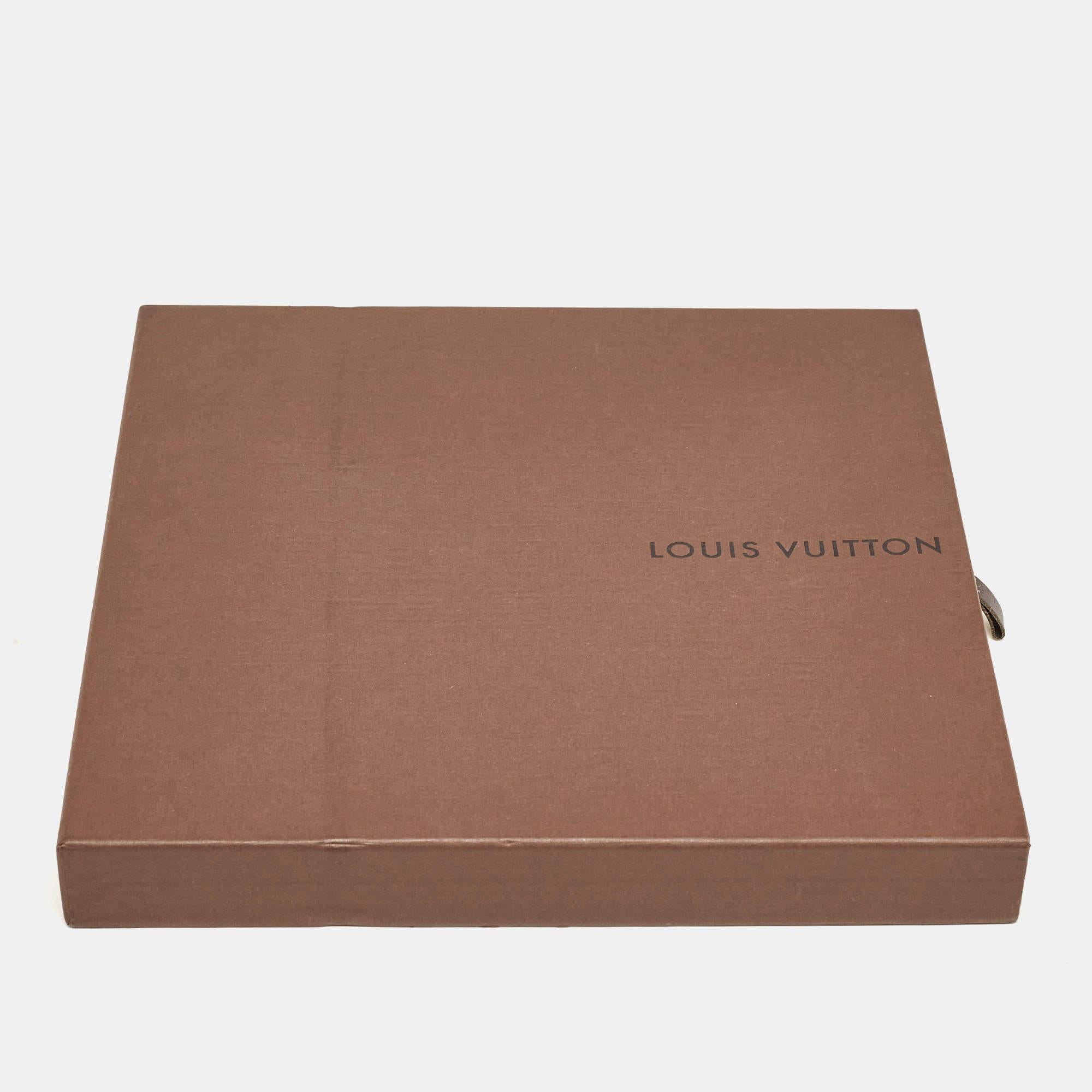 Louis Vuitton Brown Iventeur Monogram Print Silk Square Scarf 1