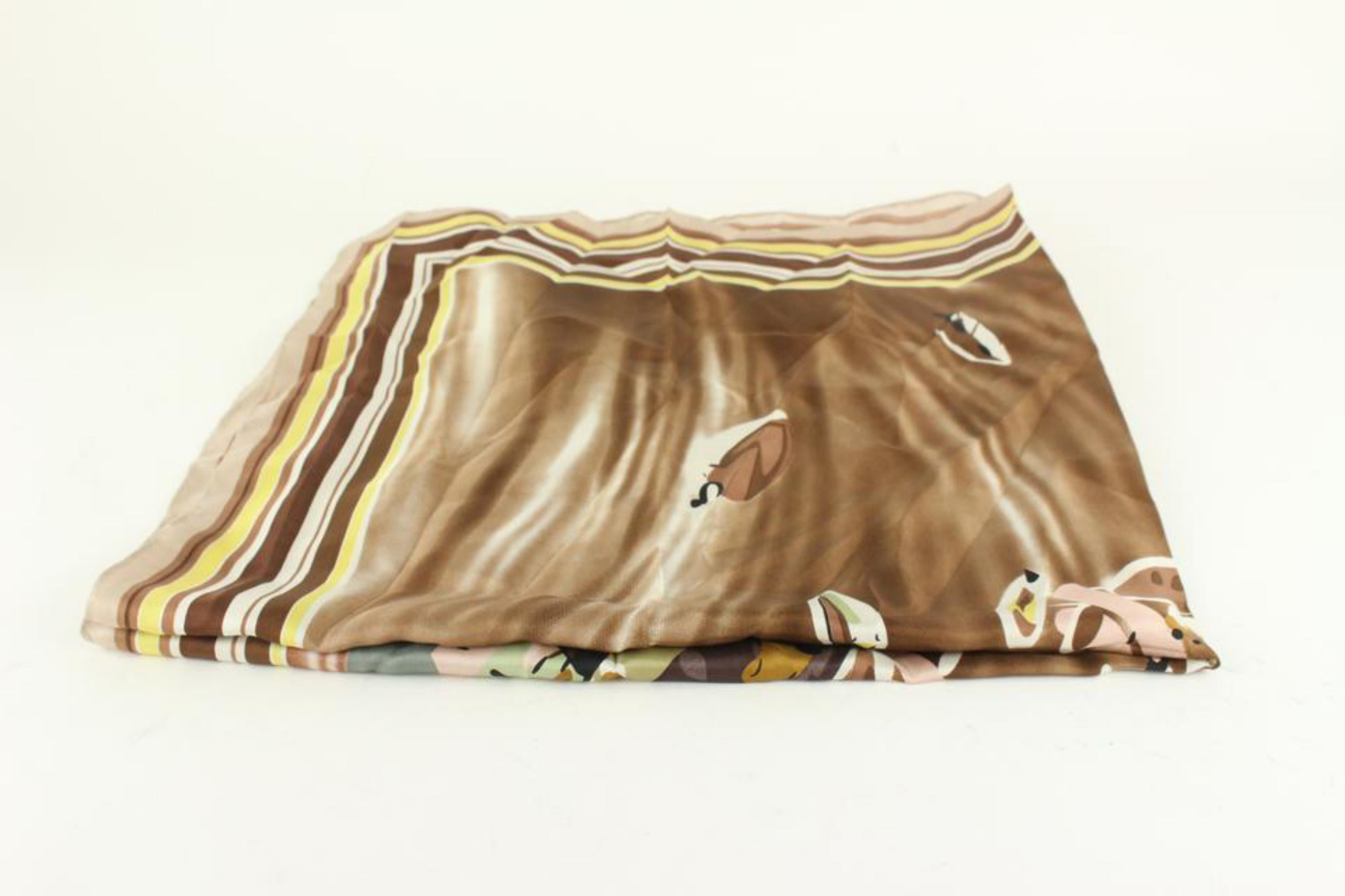 Louis Vuitton Brown Japanese Watercolor Inventour Abstract Silk Scarf 4LV1105 3