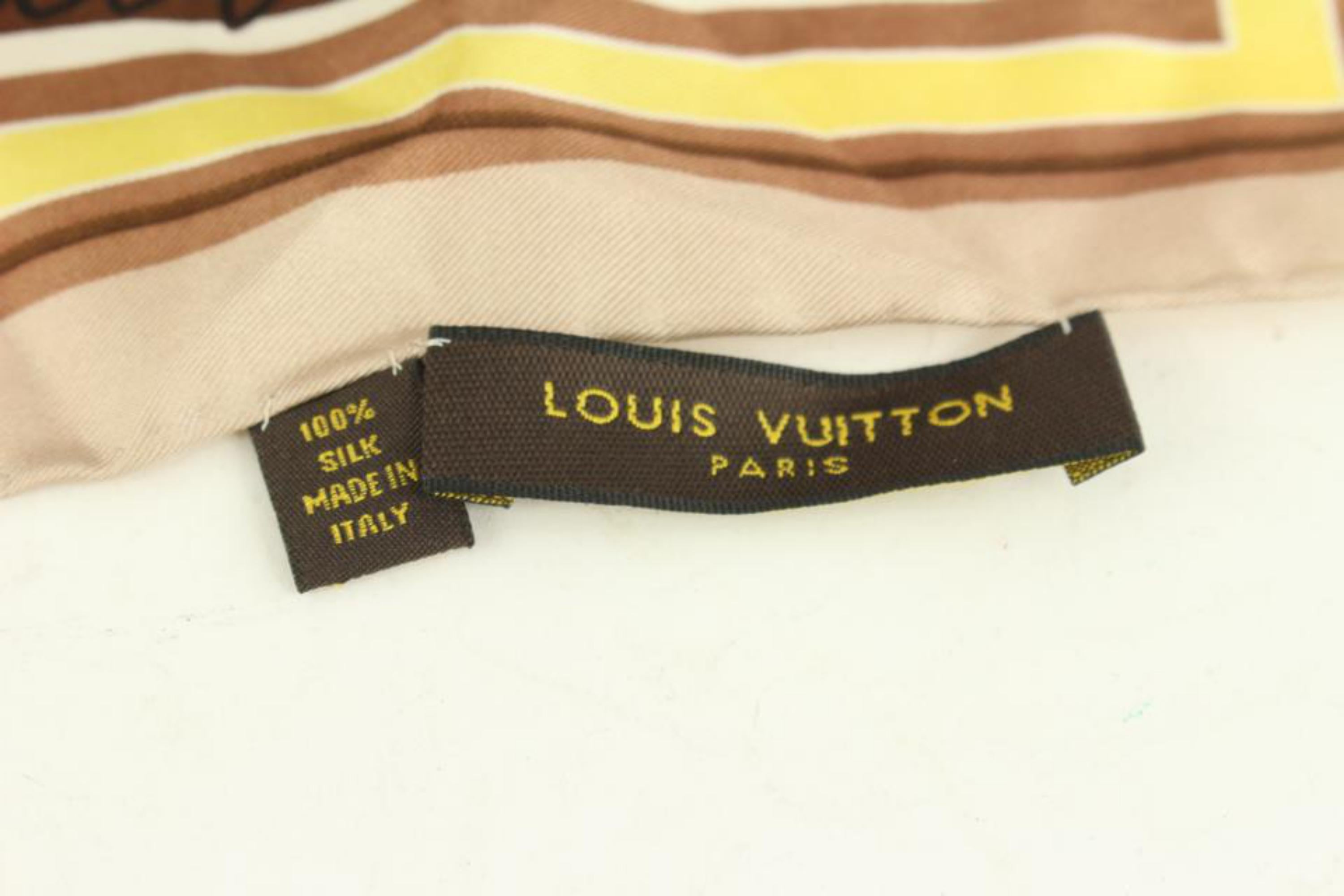 Women's Louis Vuitton Brown Japanese Watercolor Inventour Abstract Silk Scarf 4LV1105