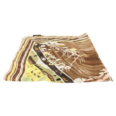 Louis Vuitton Brown Japanese Watercolor Inventour Abstract Silk Scarf 4LV1105