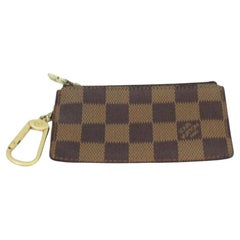 Vintage Louis Vuitton Brown Key Pouch Pochette Impossible Ultra Rare 1st Damier Ebene