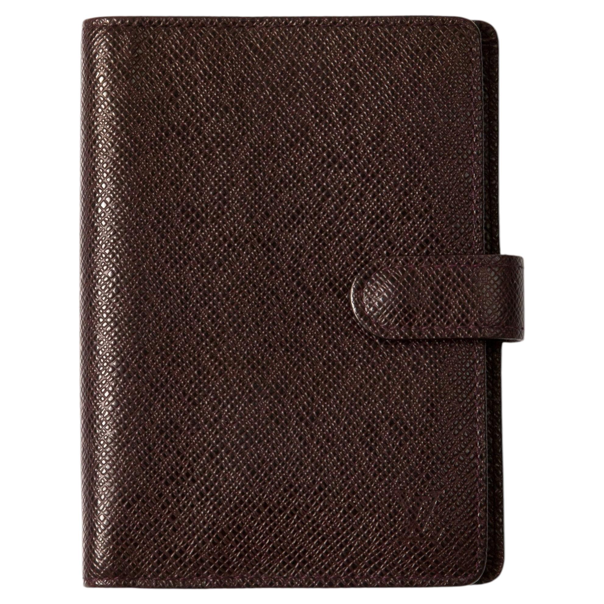 Louis Vuitton Brown Leather Agenda Notebook Cover