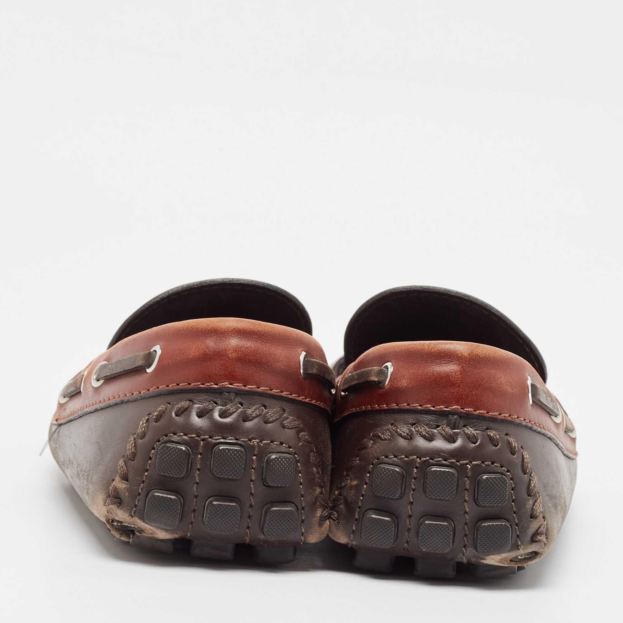 Louis Vuitton Brown Leather Arizona Loafers Size 43 For Sale 1
