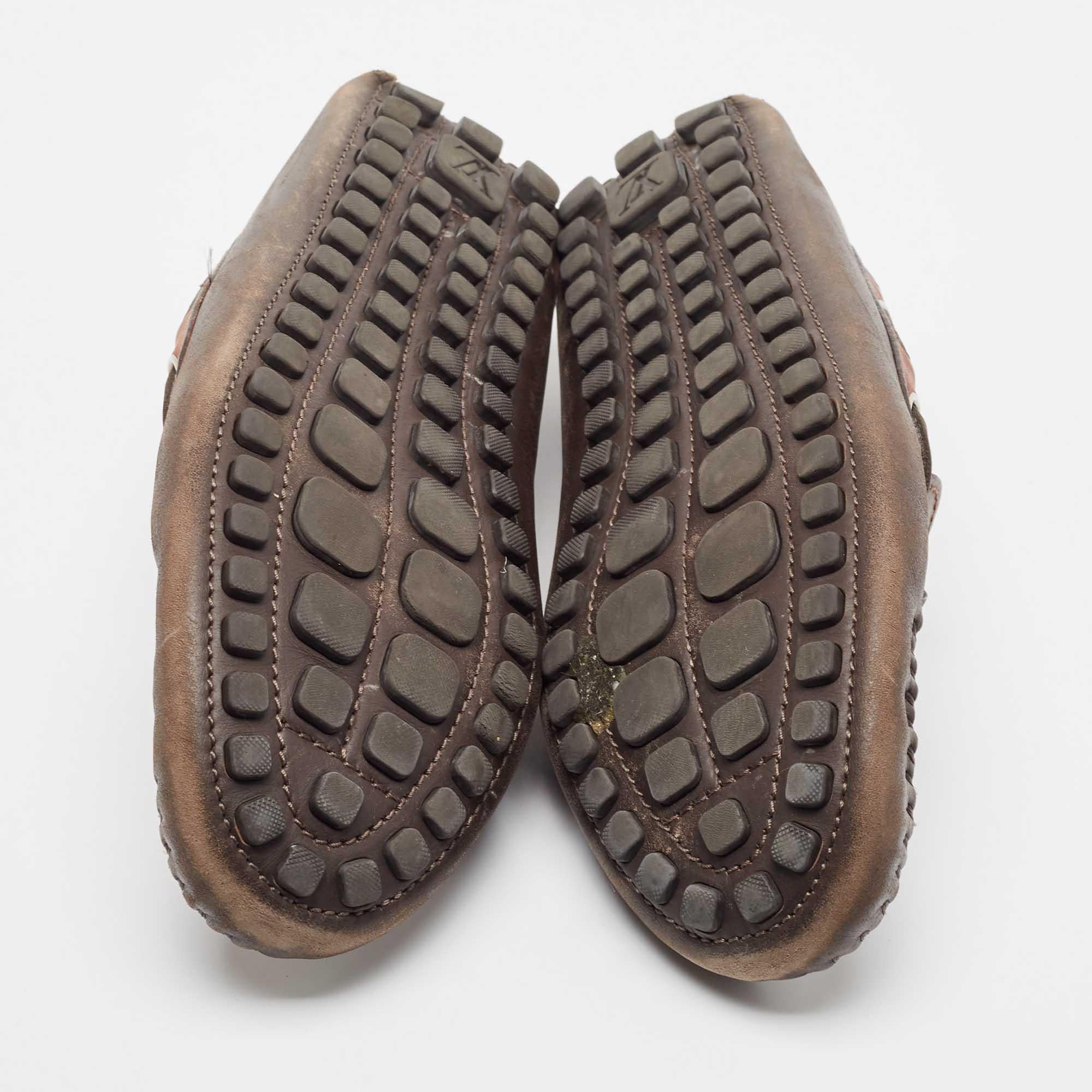 Louis Vuitton Brown Leather Arizona Loafers Size 43 For Sale 2