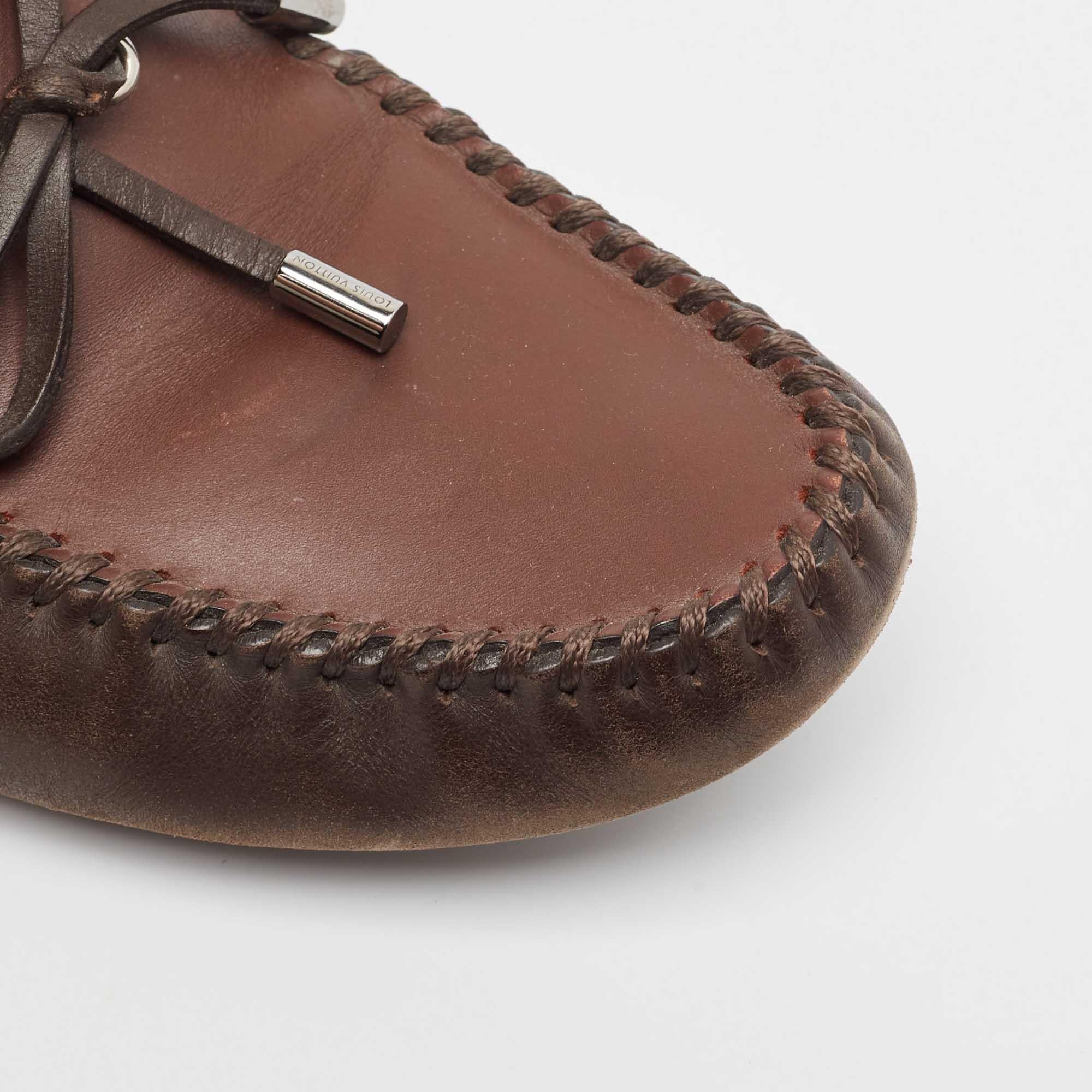 Louis Vuitton Brown Leather Arizona Loafers Size 43 For Sale 3
