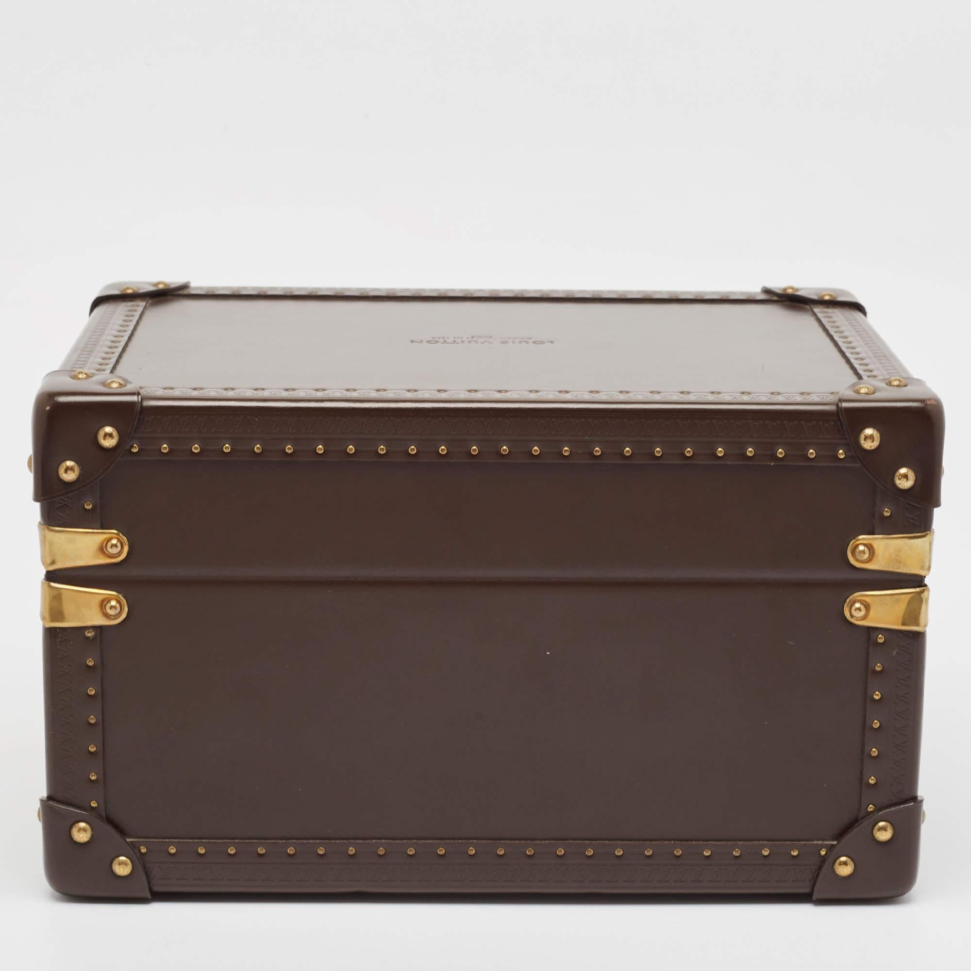 Louis Vuitton Brown Leather Boite Montre Case For Sale 1