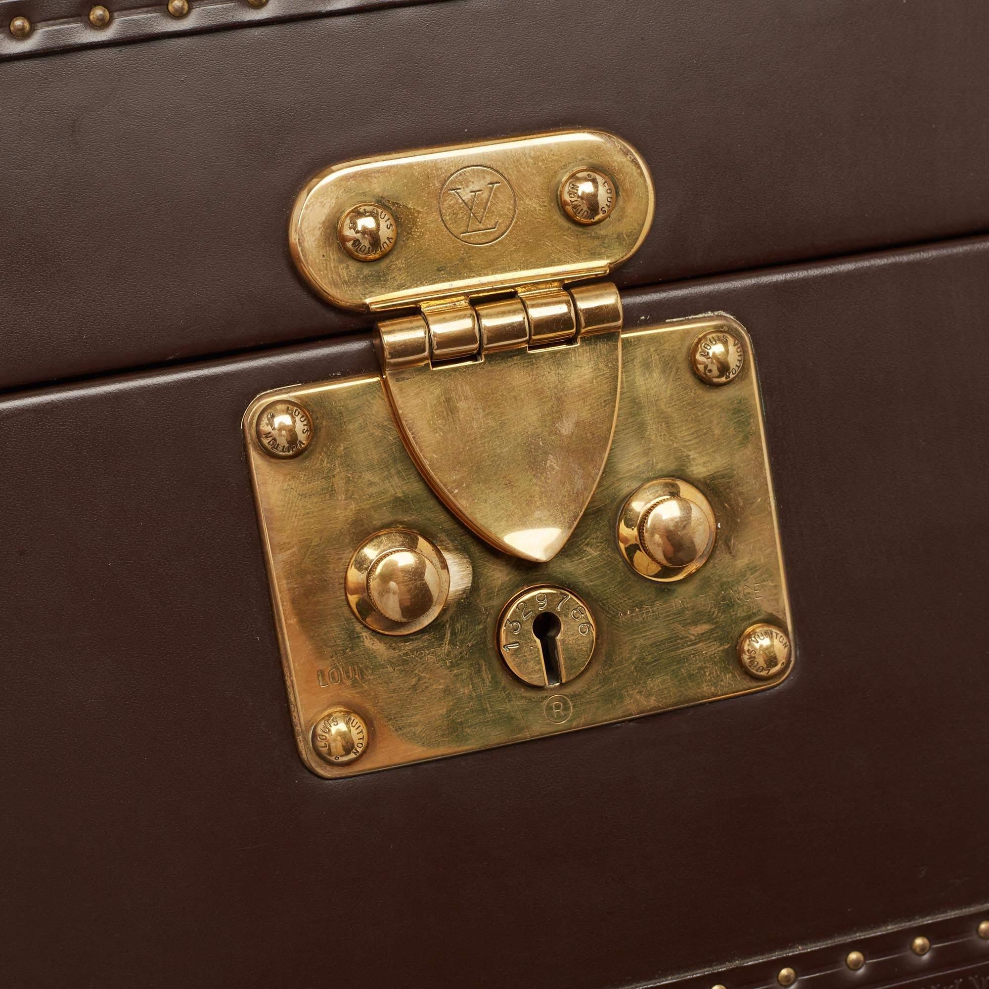 Louis Vuitton Brown Leather Boite Montre Case For Sale 2