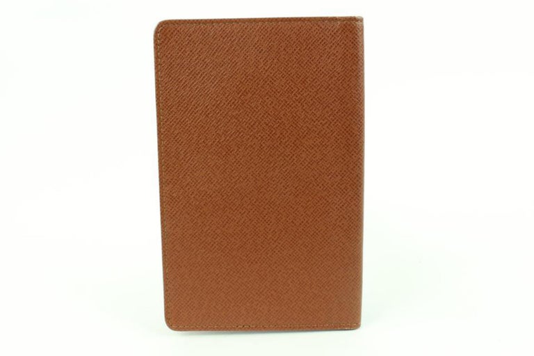 Louis Vuitton Brown Leather Card Holder ID Wallet Case 73lk33s For