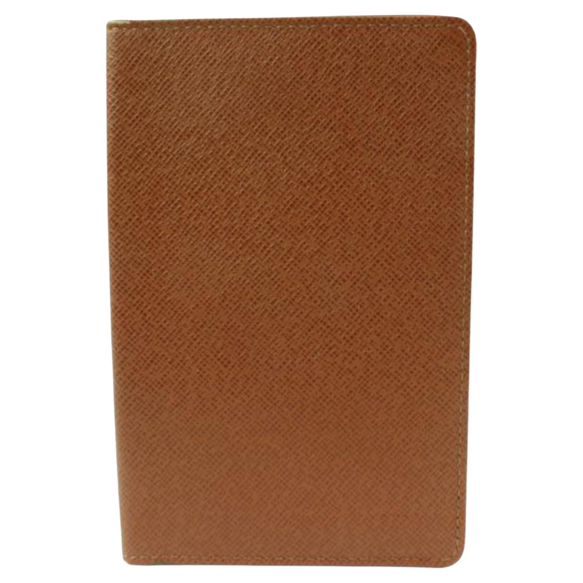 Louis Vuitton Brown Leather Card Holder ID Wallet Case 73lk33s