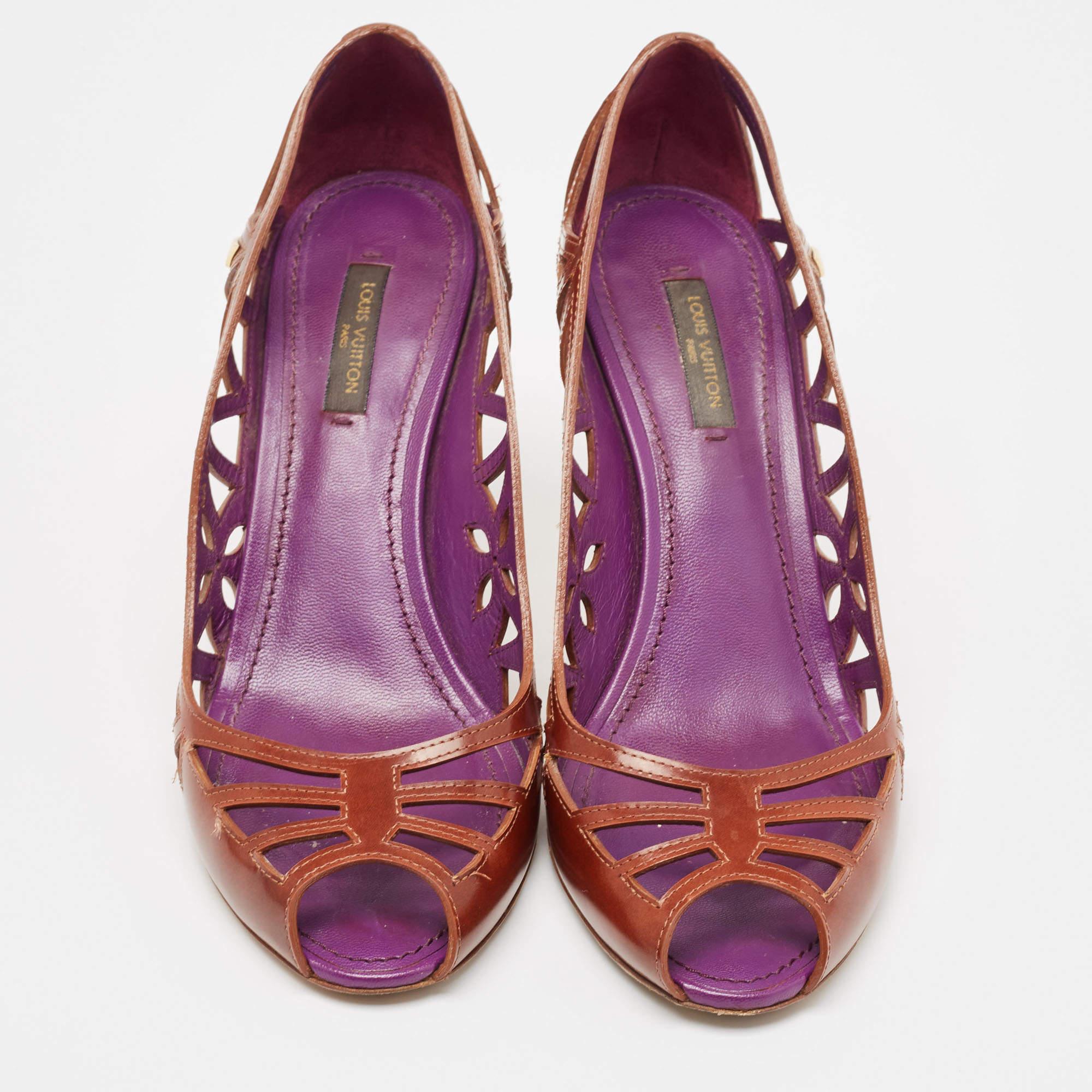 Marrone Louis Vuitton - Décolletés in pelle marrone con ritaglio - misura 38,5