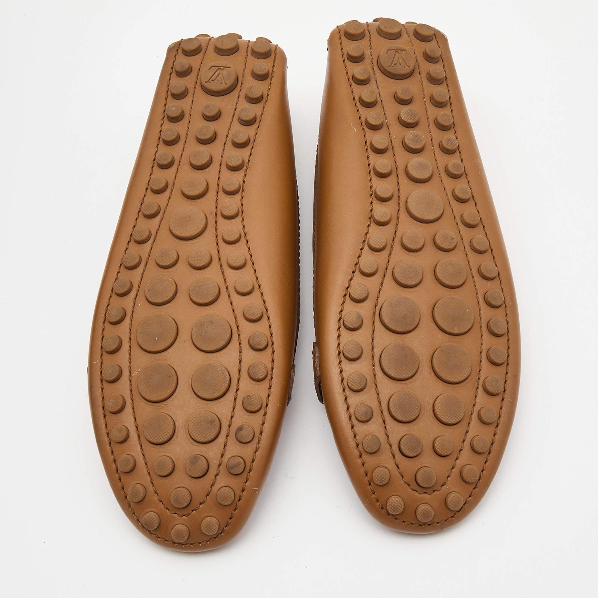 Louis Vuitton Brown Leder Dauphine Loafers Größe 37.5 im Angebot 2