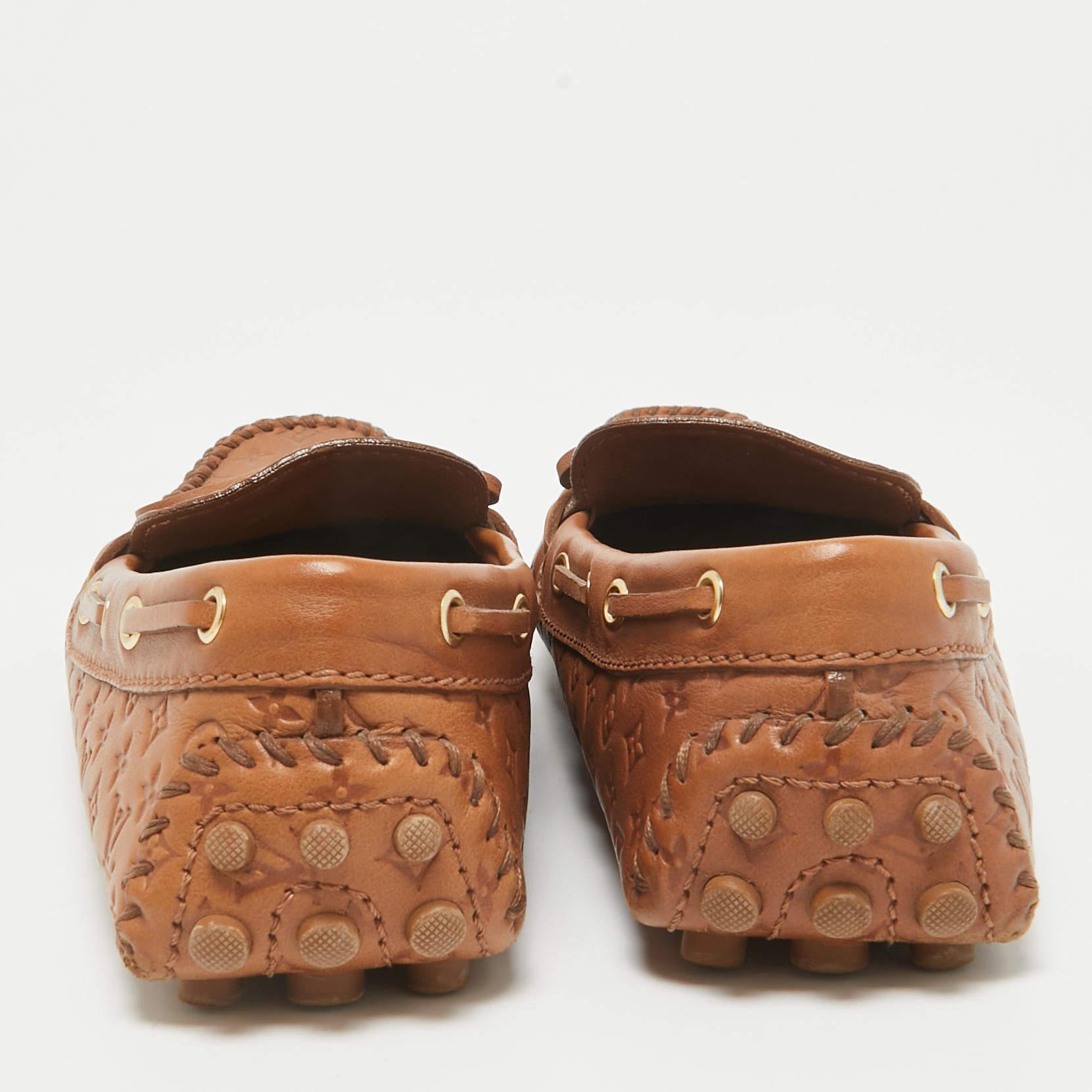Louis Vuitton Brown Leather Gloria Loafers Size 38 1