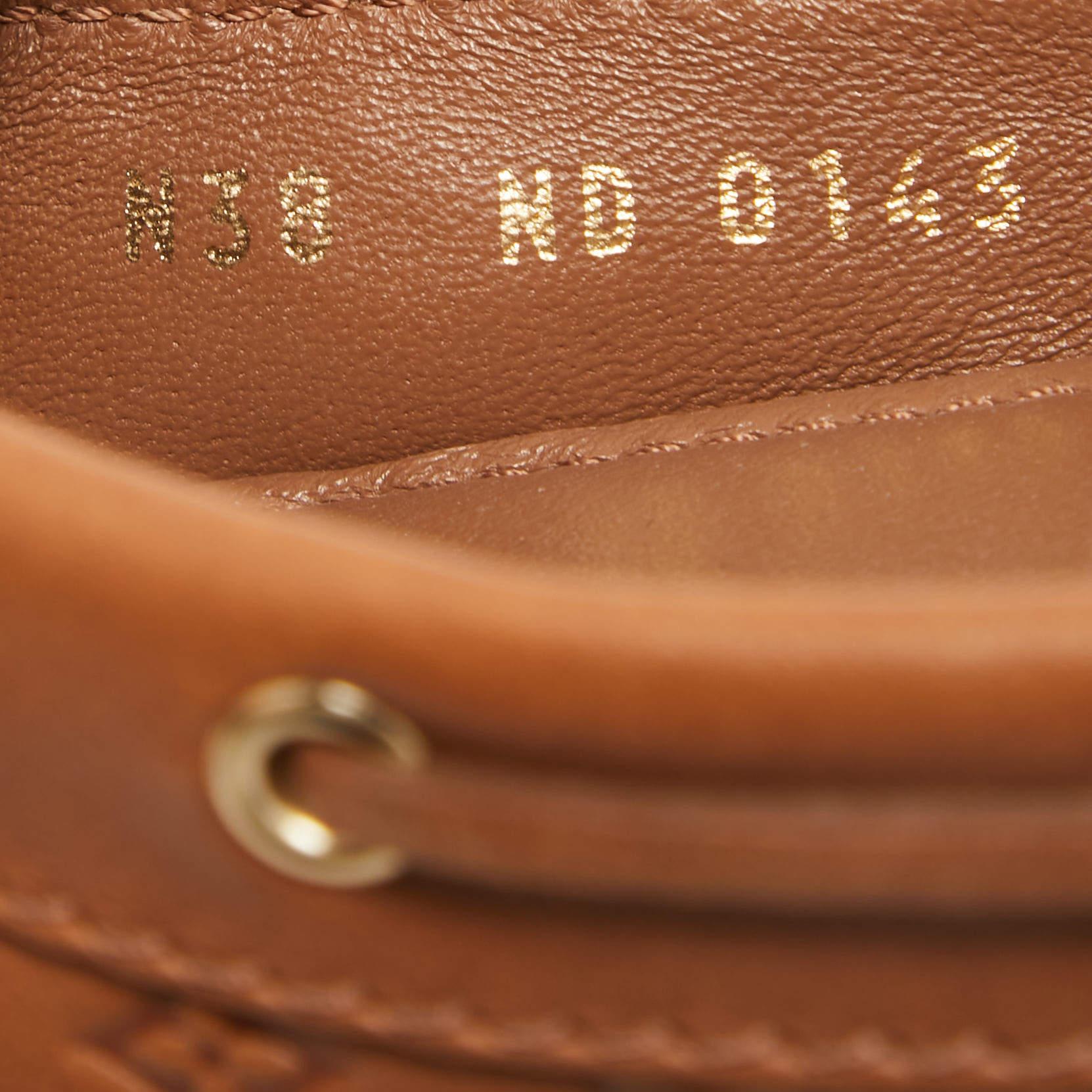 Louis Vuitton Brown Leather Gloria Loafers Size 38 3