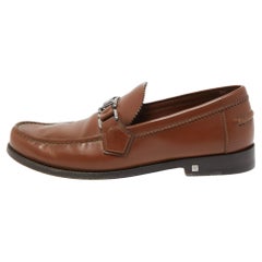 Used Louis Vuitton Brown Leather Hockenheim Loafers Size 40