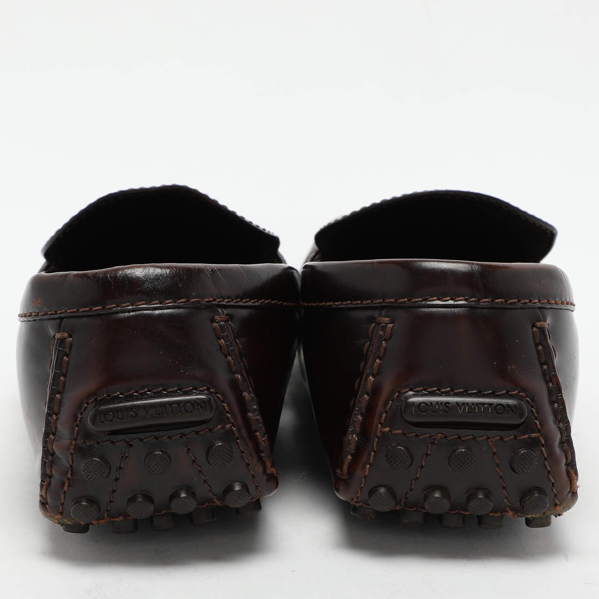 Louis Vuitton Mocassins en cuir Brown Taille 44 Pour hommes en vente