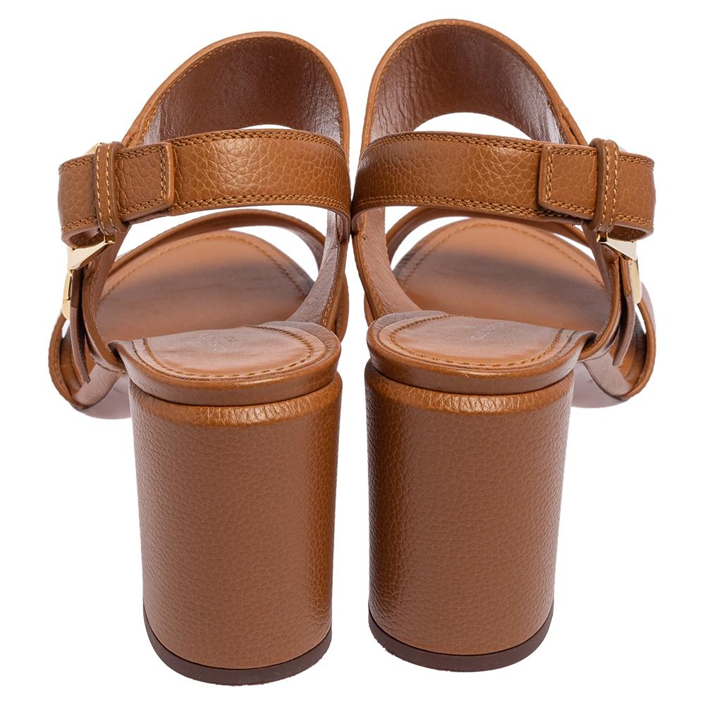 Louis Vuitton Brown Leather Horizon Block Heel Sandals Size 40 1
