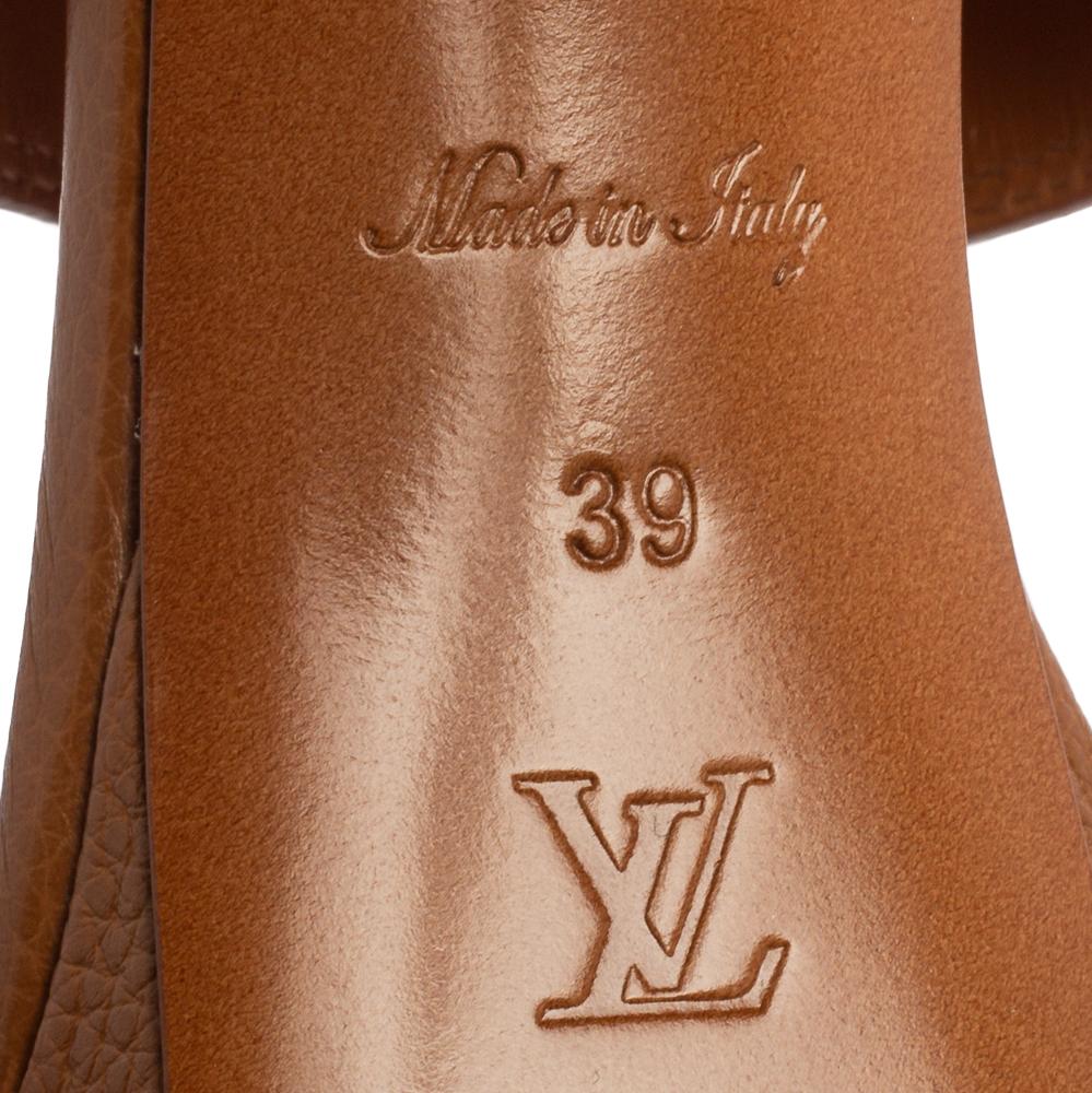 Louis Vuitton Brown Leather Horizon Slingback Sandals Size 39 2