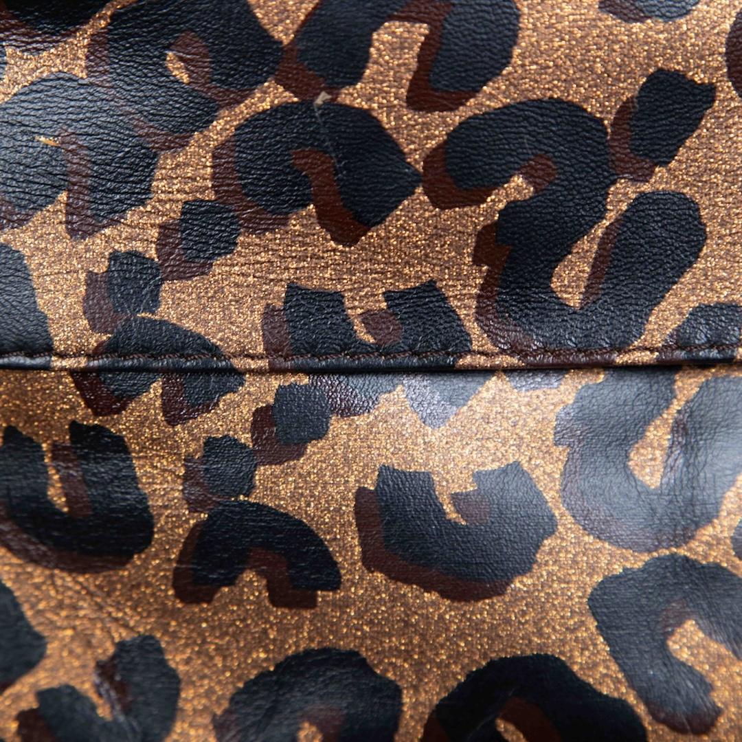 Women's Louis Vuitton Brown Leather Leopard Nocturne Bag