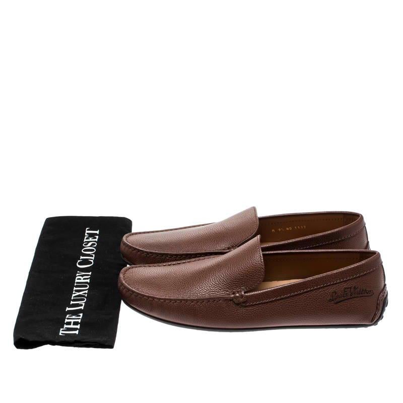 Louis Vuitton Brown Leather Loafers Size 43.5 4