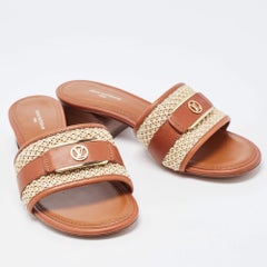 Louis Vuitton Brown Leather Lock It Sandals Size 37