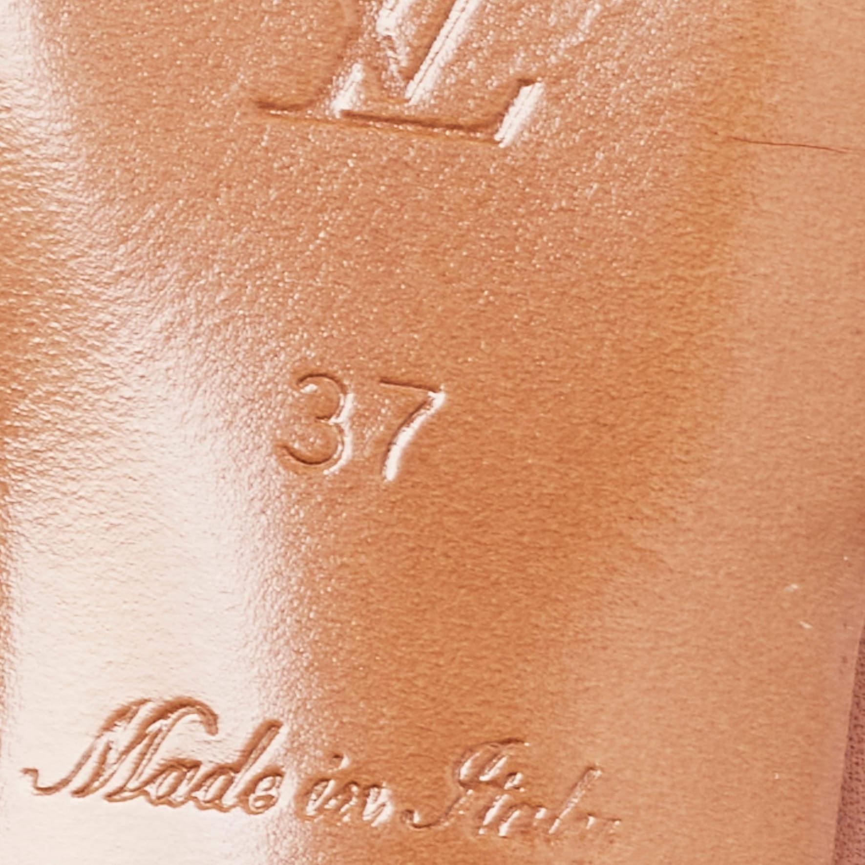 Louis Vuitton Brown Leather Lock It Sandals Size 37 1