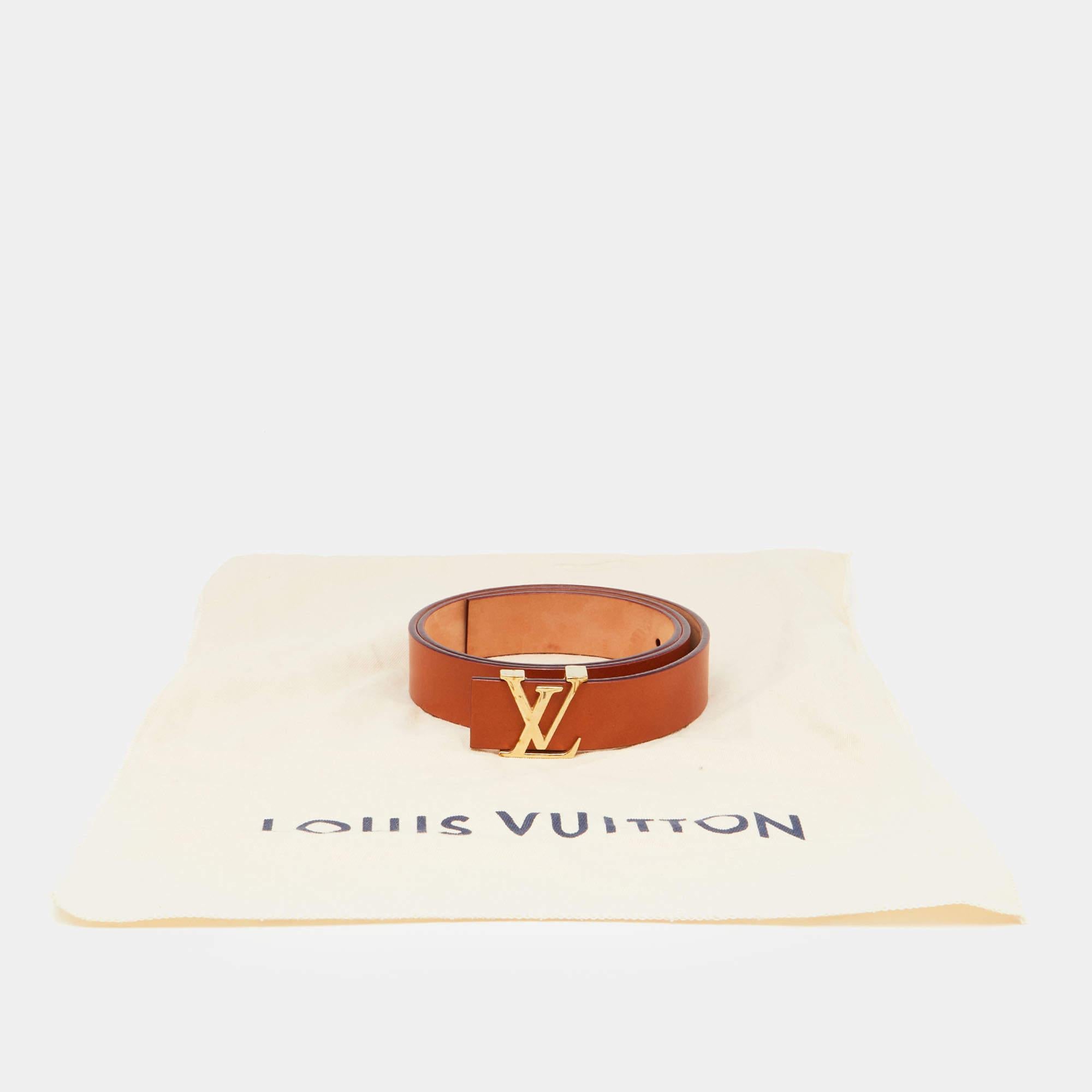 Louis Vuitton Brown Leather LV Initiales Belt 85CM 1