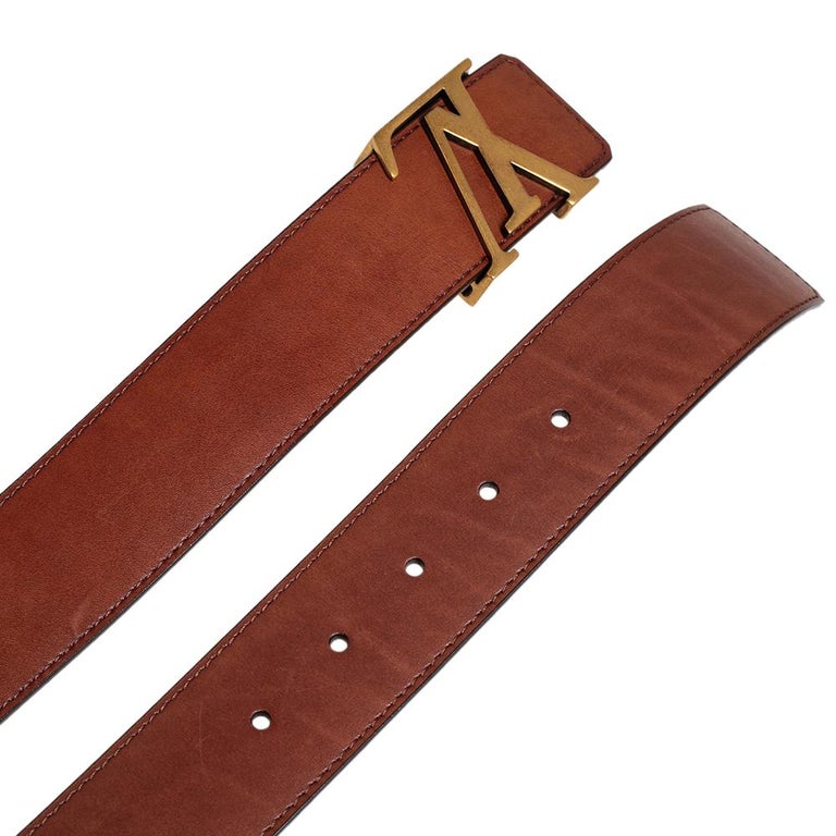 LOUIS VUITTON Belts Initiales Louis Vuitton Leather For Male 95 Cm for Men
