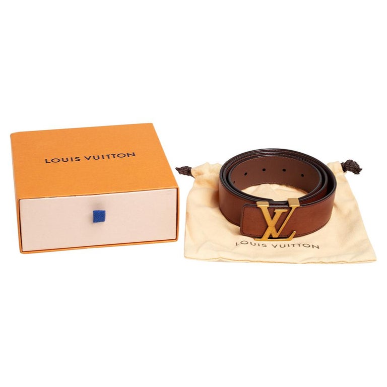 Initiales leather belt Louis Vuitton Brown size 35 Inches in Leather -  31115989