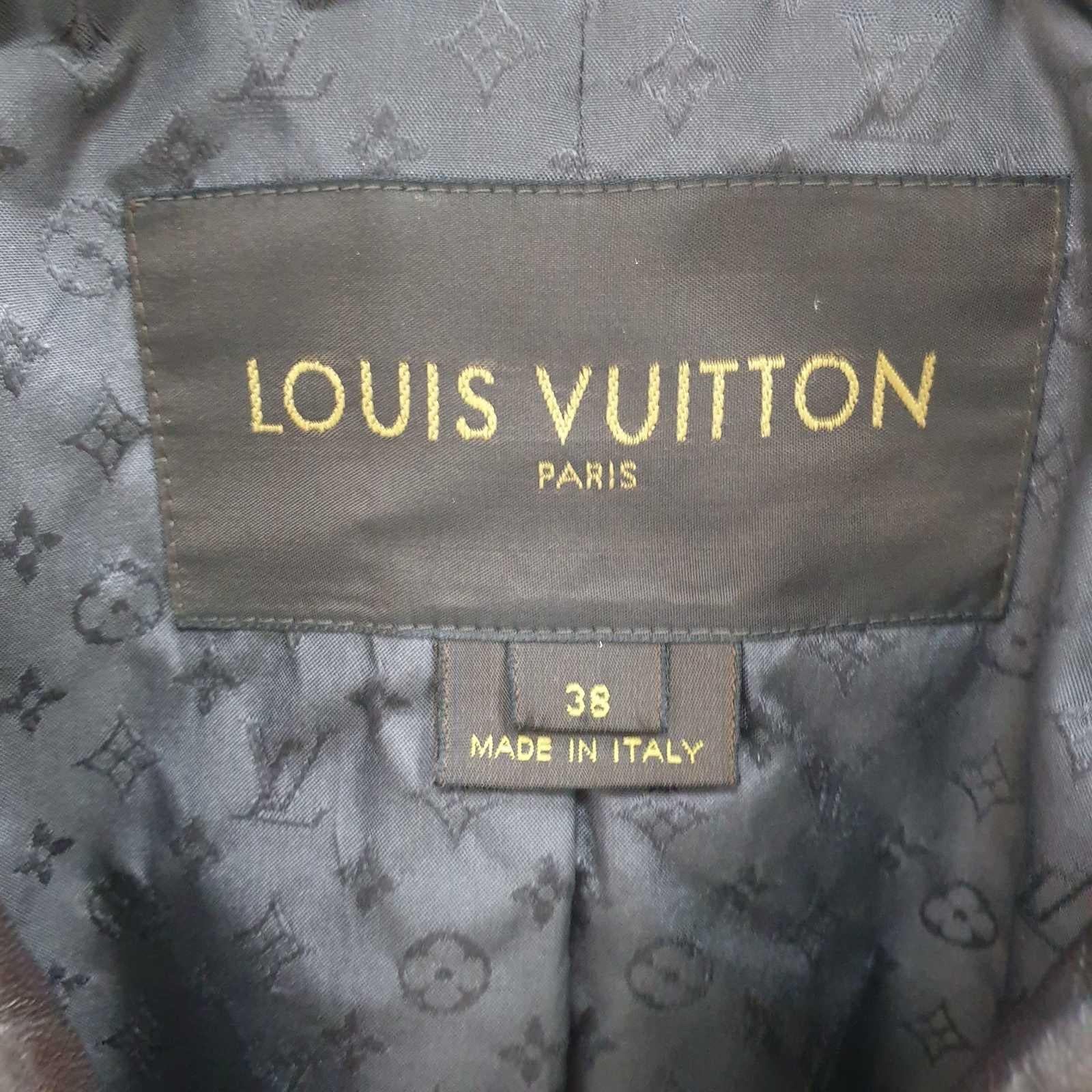 Louis Vuitton Brown Leather Mink Collar Biker Jacket 1