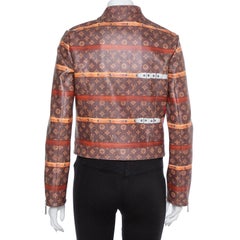 Louis Vuitton Brown Leather Miss France Trunk Monogram Jacket S