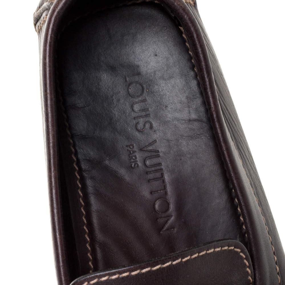 Louis Vuitton Brown Leather Monte Carlo Loafers Size 41.5 For Sale 2